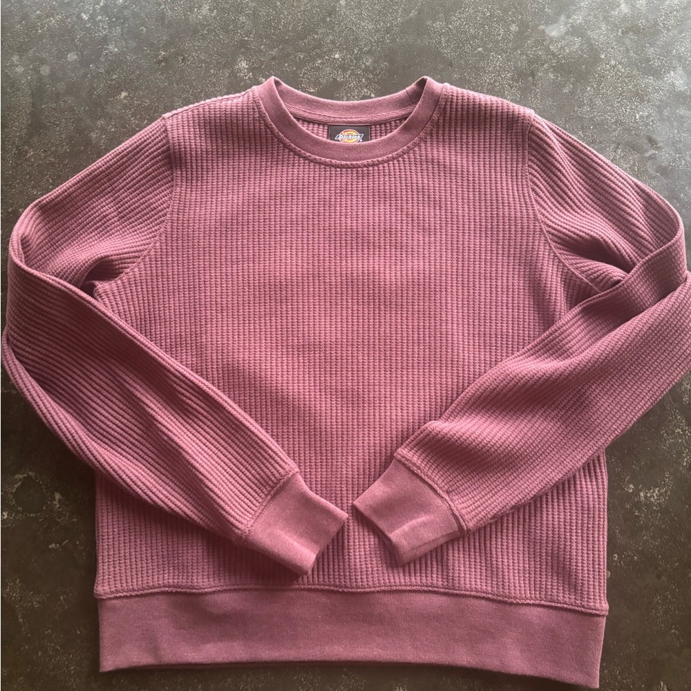 Dickies Woman’s Waffle Crewneck Sweater - Mauve